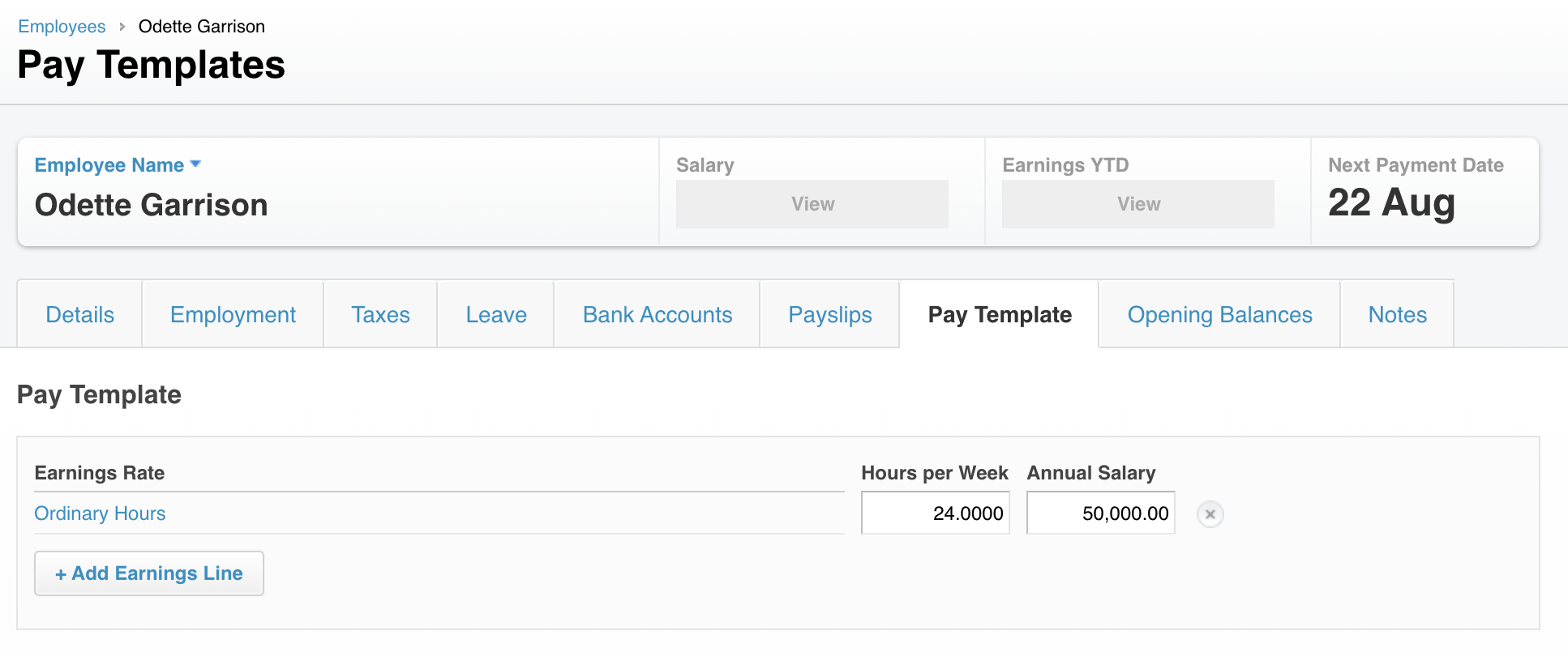 How To Put Annual Salary In Xero